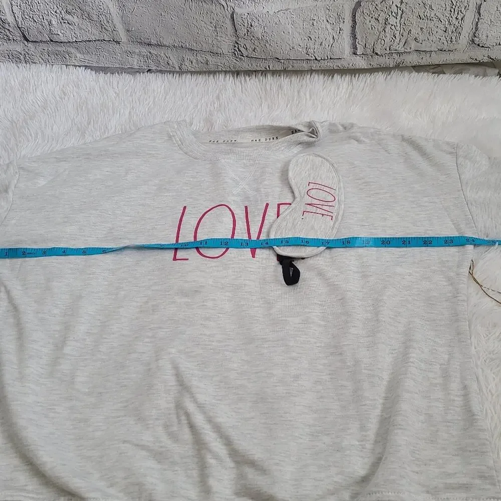 Rae Dunn Gray And Pink Love Sleepshirt And Mask Gift Set NWT Women's Small - Picture 3 of 14